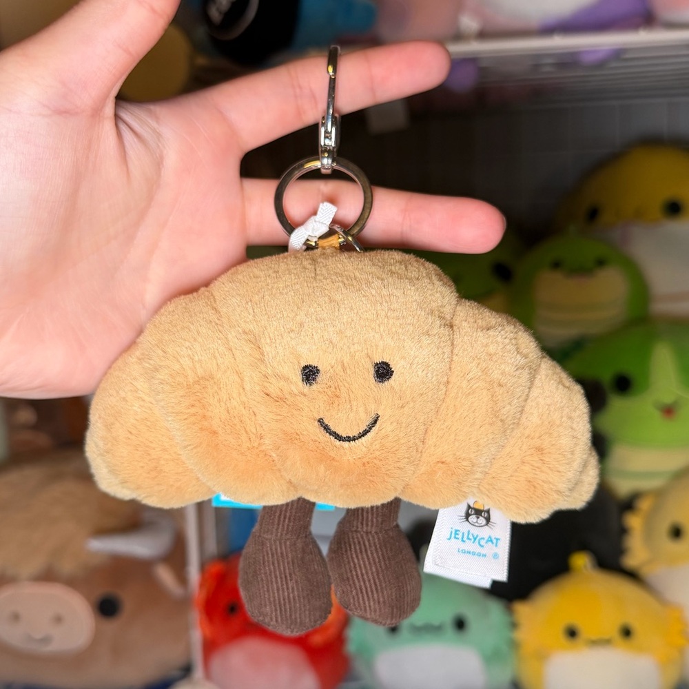 Jellycat Amuseable Croissant Bag Charm 5” Stuffed Plush Keychain
